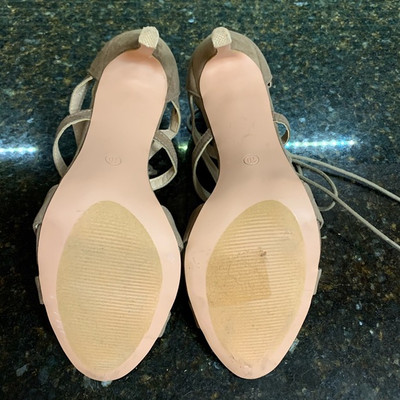 Strapy Faux Suede High Heels - Picture 4 of 5